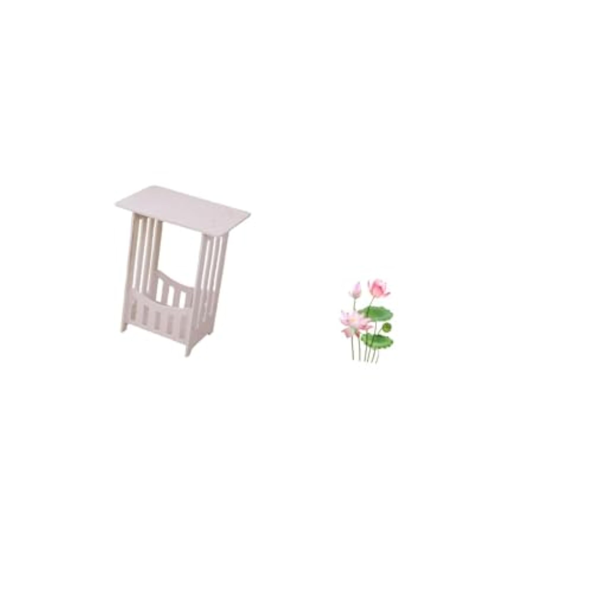 Bedside Table with Retro Wall Art Decor